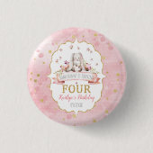 Badge Rond 2,50 Cm Un lapin atteint quatre ans (Devant)