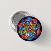 Badge Rond 2,50 Cm Un mandala vibrant (Devant & derrière)
