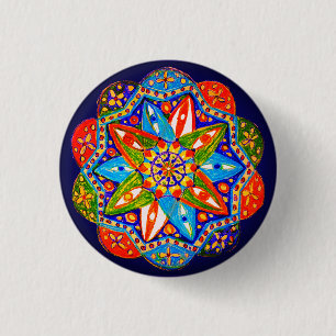 Badge Rond 2,50 Cm Un mandala vibrant