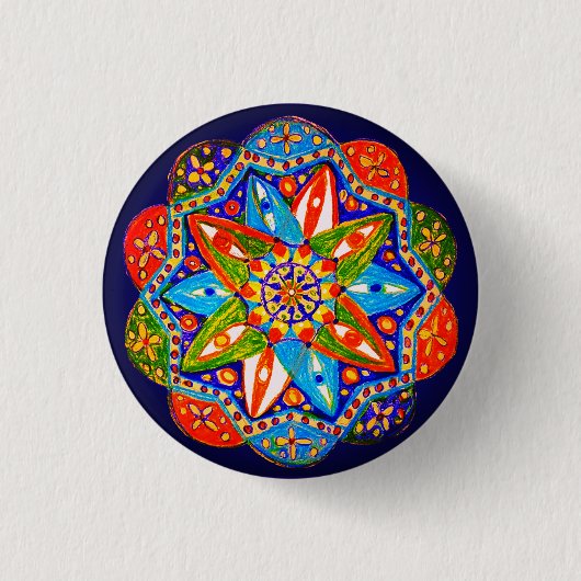 Badge Rond 2,50 Cm Un mandala vibrant (Devant)