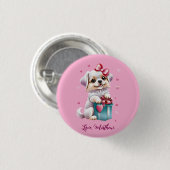Badge Rond 2,50 Cm Un mignon chiot (Devant & derrière)