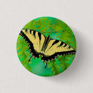 Badge Rond 2,50 Cm Un papillon swallowtail atterrissant