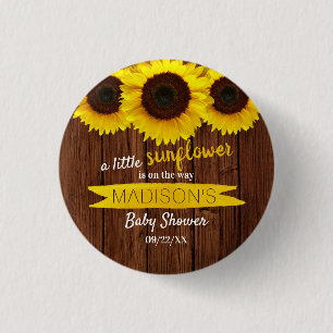 Badge Rond 2,50 Cm Un Petit Tournesol Est En Route ! Baby shower