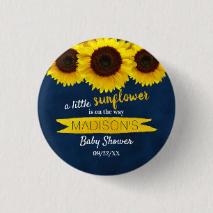 Badge Rond 2,50 Cm Un Petit Tournesol Est En Route ! Baby shower