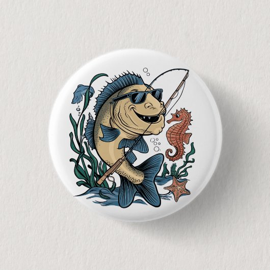 Badge Rond 2,50 Cm un poisson souriant (Devant)