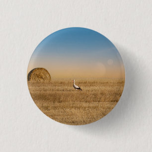 Badge Rond 2,50 Cm Une cigogne blanche