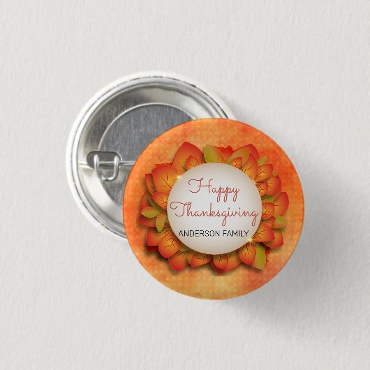 Badge Rond 2,50 Cm Une couronne de feuilles d'automne (Devant & derrière)