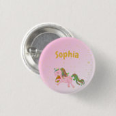 Badge Rond 2,50 Cm Unicorn Rose Gold Spots Girly mignonne (Devant & derrière)