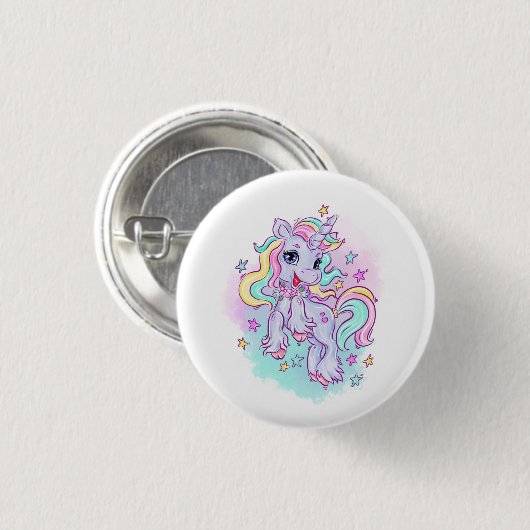 Badge Rond 2,50 Cm Unicorne (Devant & derrière)