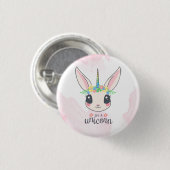 Badge Rond 2,50 Cm Unicorne rose doux (Devant & derrière)