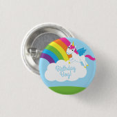 Badge Rond 2,50 Cm Unicorns & Rainbows Fête d'anniversaire de l'enfan (Devant & derrière)