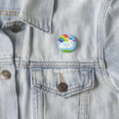 Badge Rond 2,50 Cm Unicorns & Rainbows Fête d'anniversaire de l'enfan (En situation)