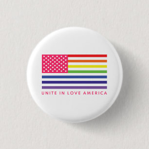 Badge Rond 2,50 Cm Unite In Love America -