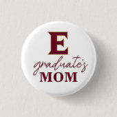 Badge Rond 2,50 Cm Université Elon E | Maman du diplômé (Devant)