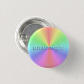 Badge Rond 2,50 Cm "Unstraight" LGBTQA+ Arc-en-ciel d'humeur (Devant & derrière)