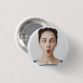Badge Rond 2,50 Cm Upload Your Funny Face Photo Selfie (Devant & derrière)
