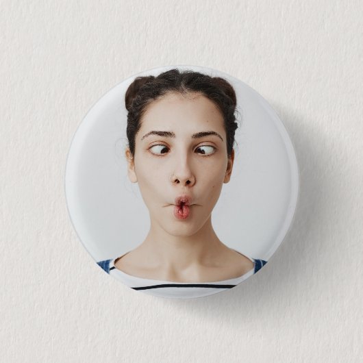 Badge Rond 2,50 Cm Upload Your Funny Face Photo Selfie (Devant)