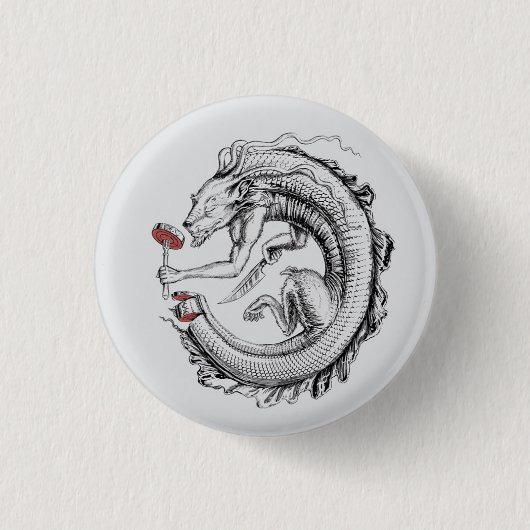 Badge Rond 2,50 Cm uroboros sushi (Devant)