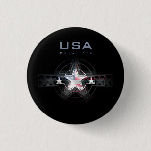 Badge Rond 2,50 Cm USA Estd. 1776