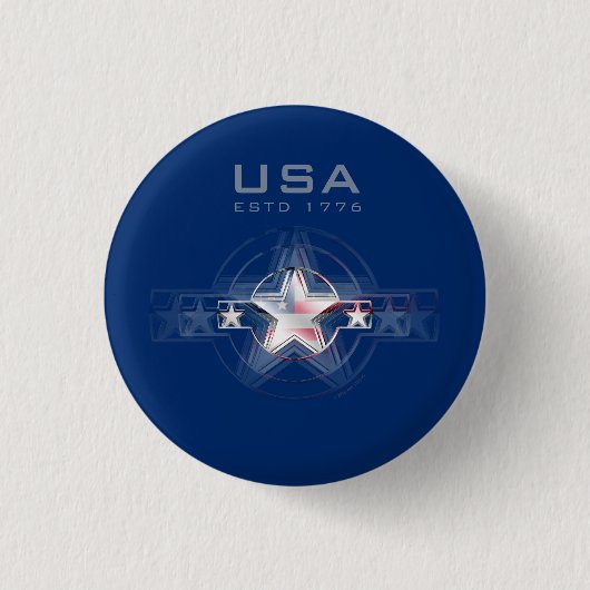 Badge Rond 2,50 Cm USA Estd. 1776 (Devant)