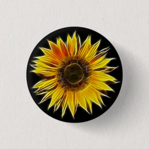 Badge Rond 2,50 Cm Usine jaune de fleur de Sun de tournesol
