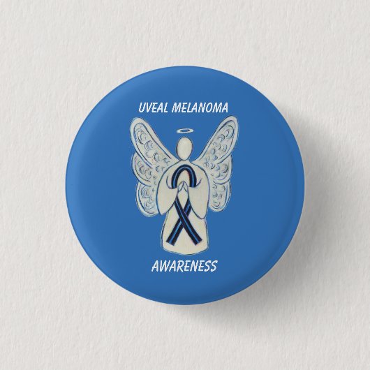Badge Rond 2,50 Cm Uveal Melanoma Sensibilisation Ruban Angel Personn (Devant)
