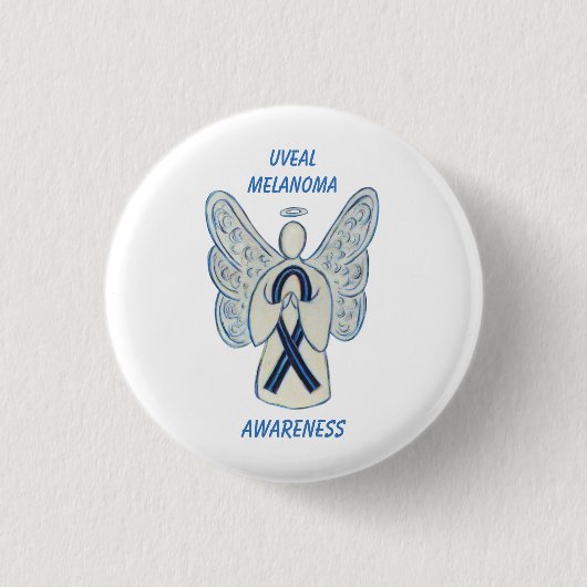 Badge Rond 2,50 Cm Uveal Melanoma Sensibilisation Ruban Angel Personn (Devant)