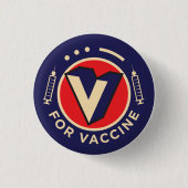 BADGE ROND 2,50 CM V POUR LA PILE VACCIN (Devant)