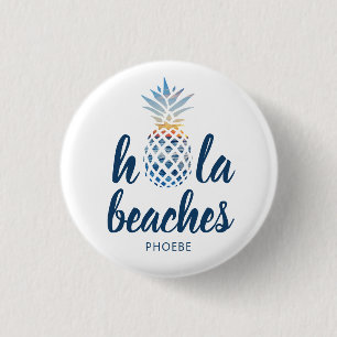 Badge Rond 2,50 Cm Vacances balnéaires sur mesure en été à l'ananas