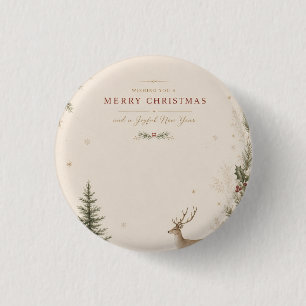 Badge Rond 2,50 Cm Vacances de Noël scandinaves personnalisées