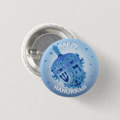 Badge Rond 2,50 Cm VACANCES HEUREUSES de HANOUKKA petites, 1 pouce de (Devant & derrière)
