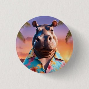 Badge Rond 2,50 Cm Vacances Hippopotamus