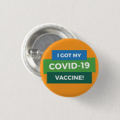 Badge Rond 2,50 Cm Vaccin COVID-19 (Devant & derrière)
