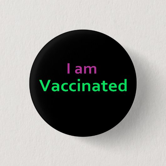 Badge Rond 2,50 Cm Vaccinated Button (Devant)