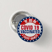 Badge Rond 2,50 Cm Vaccination du virus 19 (Devant & derrière)