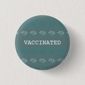 Badge Rond 2,50 Cm VACCINÉ bleu imprimé à fleurs