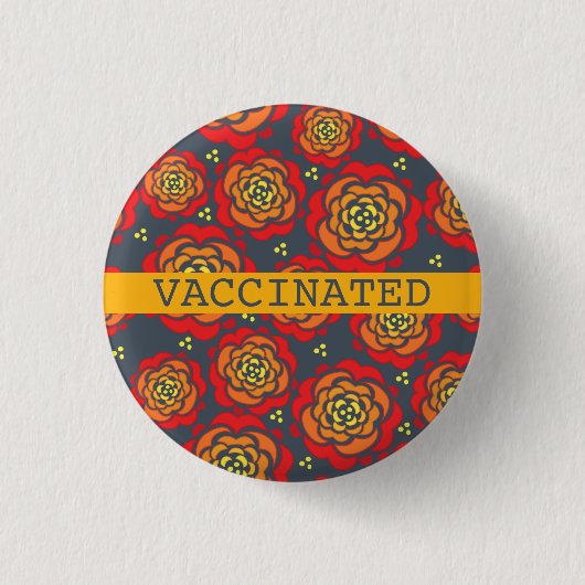 Badge Rond 2,50 Cm VACCINÉ jaune rouge imprimé (Devant)