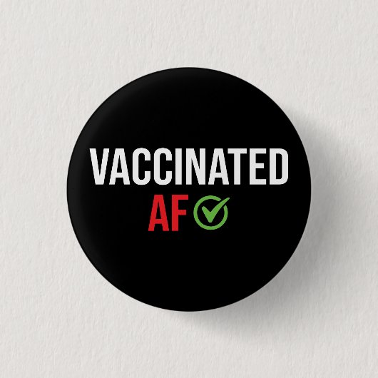 Badge Rond 2,50 Cm Vacciné, Vacciné AF (Devant)