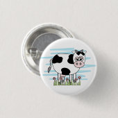 Badge Rond 2,50 Cm Vache charmante au dessin  (Devant & derrière)