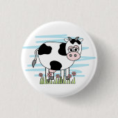 Badge Rond 2,50 Cm Vache charmante au dessin  (Devant)