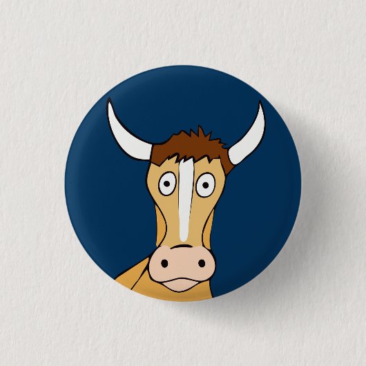 Badge Rond 2,50 Cm Vache lapidée (Devant)