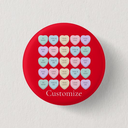 Badge Rond 2,50 Cm Valentine Candy Hearts Thunder_Cove (Devant)