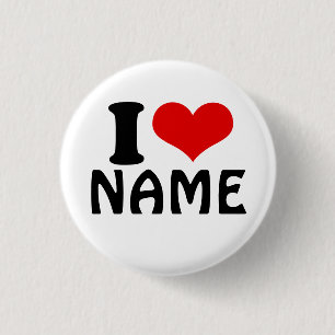 Badge Rond 2,50 Cm Valentines personnalisables Jour J'aime Coeur Pers