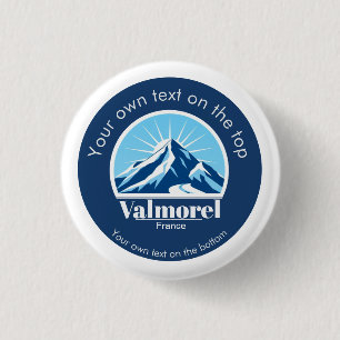 Badge Rond 2,50 Cm Valmorel France station de ski souvenir
