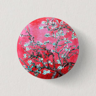 Badge Rond 2,50 Cm Van Gogh Almond Blossoms Rouge bleu