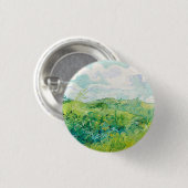 Badge Rond 2,50 Cm Van Gogh. Green Blé Fields Auvers. Impressionnisme (Devant & derrière)