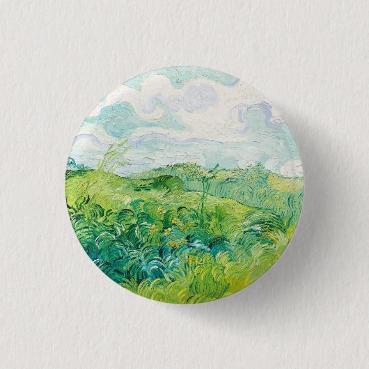 Badge Rond 2,50 Cm Van Gogh. Green Blé Fields Auvers. Impressionnisme (Devant)