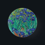 Badge Rond 2,50 Cm Van Gogh Irises. Impressionnisme vintage floral bl<br><div class="desc">Bouton Van Gogh "Irises". L'art de l'impressionnisme floral bleu.</div>