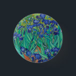 Badge Rond 2,50 Cm Van Gogh Irises. Impressionnisme vintage floral bl<br><div class="desc">Bouton Van Gogh "Irises". L'art de l'impressionnisme floral bleu.</div>