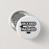 BADGE ROND 2,50 CM VAX & MASK ME ! (Devant & derrière)